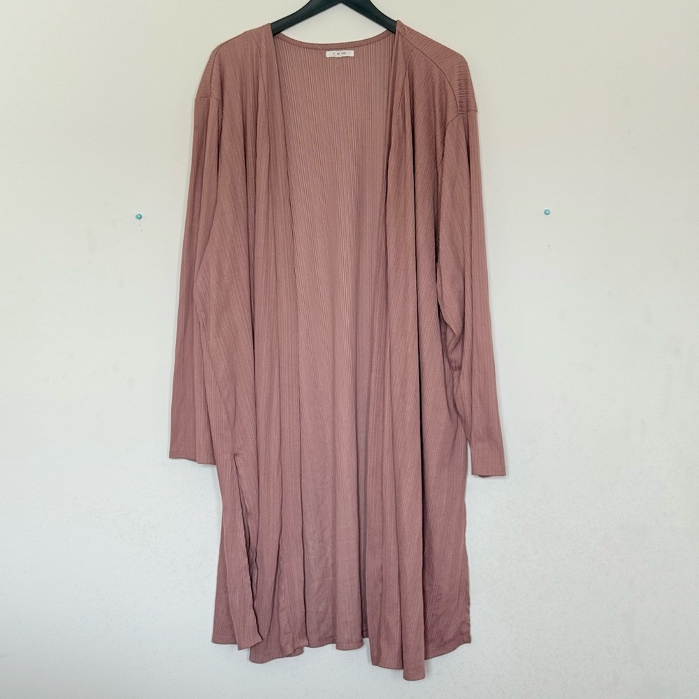 Dusty Rose Long Cardigan Plus Size 4 X